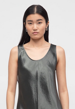 Load image into Gallery viewer, dark grey long sleeveless dress
