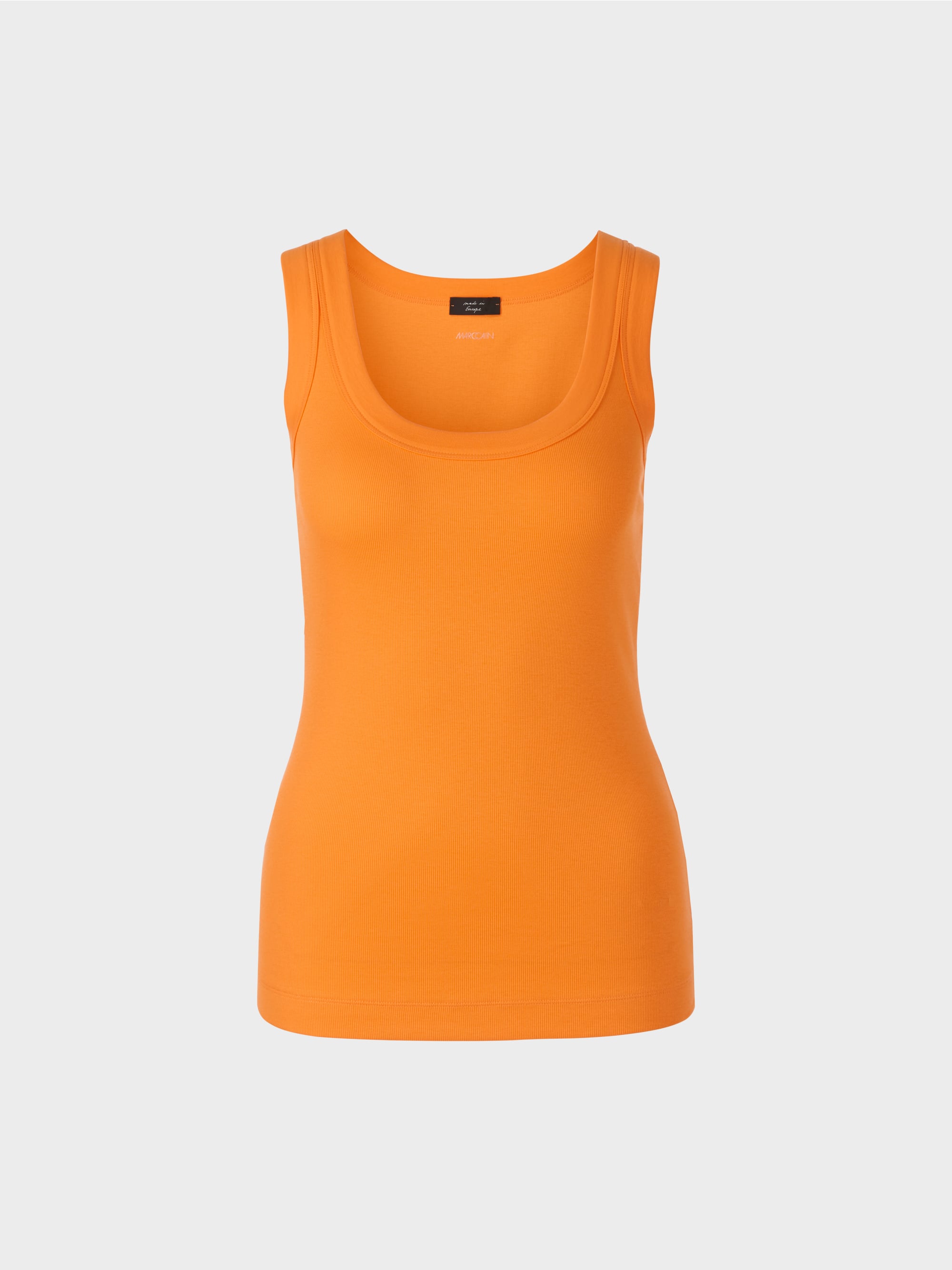 top laranja com alças largas